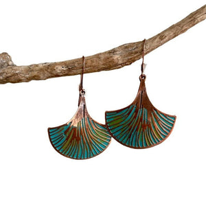 Mingcheng Retro Ginkgo Leaf Plant Vein Pendant Earrings - Zambeel