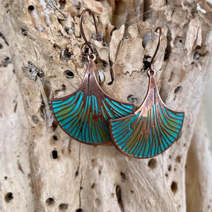 Mingcheng Retro Ginkgo Leaf Plant Vein Pendant Earrings - Zambeel