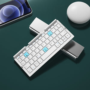 Mini Folding Bluetooth Keyboard Wireless Keypad Support3 Devices With Stand Rechargeable Foldable Keyboard For Phone Tablet - Zambeel