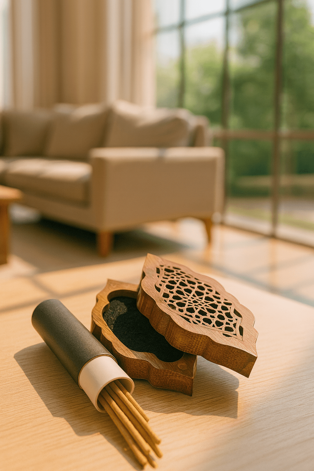Mini Oud Stick with Wooden Air Freshener Box - Zambeel