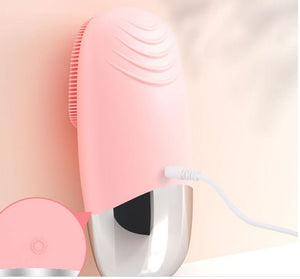 Mini Silicone Electric Face Cleansing Brush Electric Facial Cleanser Facial Cleansing Brush Skin Massager Skin Care Tools - Zambeel