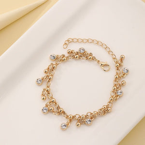 Minimalist Diamond Studded Tassel Bracelet - Zambeel