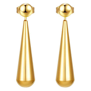 Minimalist Dual - wear - style Long Water Drop Ear Studs - Zambeel
