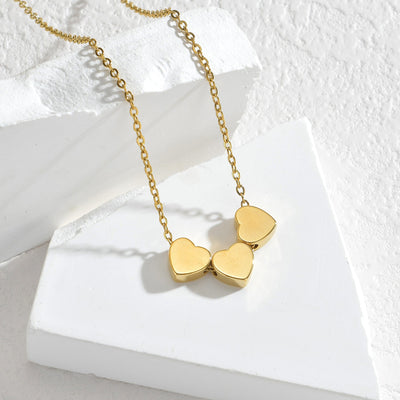 Minimalist Sleek Stainless Steel Pierced Heart Necklace With A Niche Designer Aesthetic For Women - Zambeel