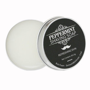Mint Scented Men's Shaving Soap Shaving Cream Aluminum Boxed Foam Rich Gentle Handmade Shave Soap Shave Beard Cream - Zambeel