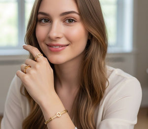 Modern Cross - Bar Zirconia Bangle Set - Zambeel