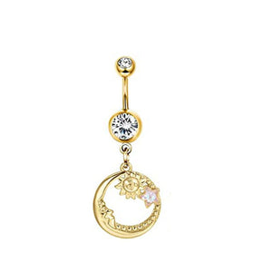 Moon Zircon Planet Navel Stud - Zambeel