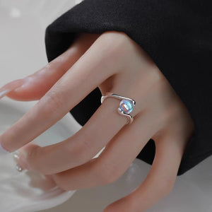 Moonstone Ring With A Light - luxury Niche Design And Adjustable Fit - Zambeel