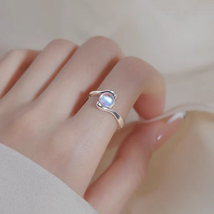 Moonstone Ring With A Light - luxury Niche Design And Adjustable Fit - Zambeel