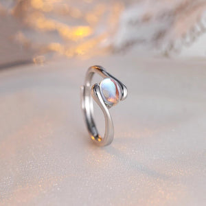 Moonstone Ring With A Light - luxury Niche Design And Adjustable Fit - Zambeel