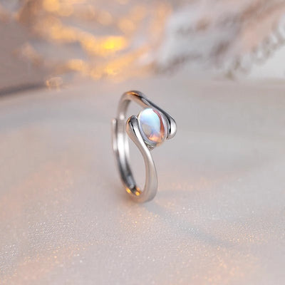 Moonstone Ring With A Light - luxury Niche Design And Adjustable Fit - Zambeel
