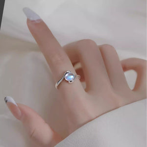 Moonstone Ring With A Light - luxury Niche Design And Adjustable Fit - Zambeel