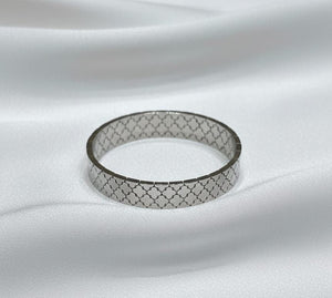 Moroccan Mesh Silver Bangle - Zambeel