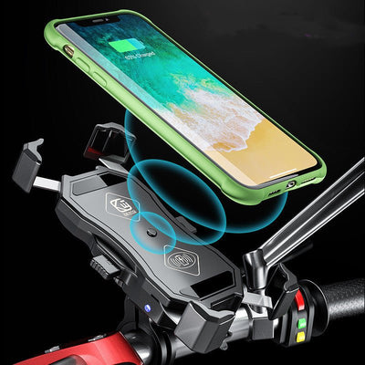 Motorcycle 15W Wireless Charging Mobile Phone Holder - Zambeel