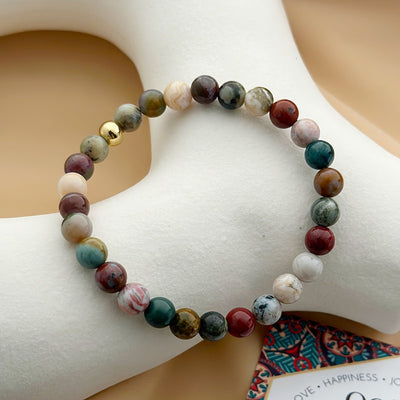 Multi - color Natural Stone Bead Bracelet For Women - Zambeel