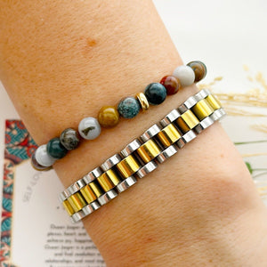 Multi - color Natural Stone Bead Bracelet For Women - Zambeel