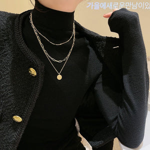 Multi - Layered Sweater Chain For Women Long Necklace Style - Zambeel
