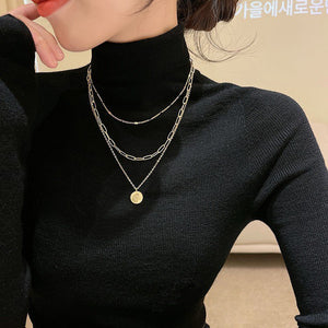 Multi - Layered Sweater Chain For Women Long Necklace Style - Zambeel