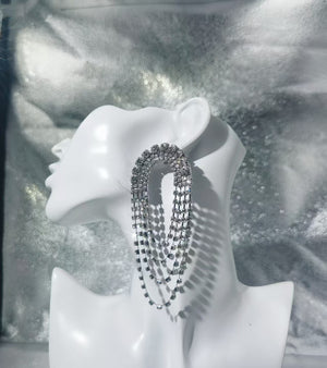 Multi - Row Crystal Tassel Hoop Earrings For Women - Zambeel