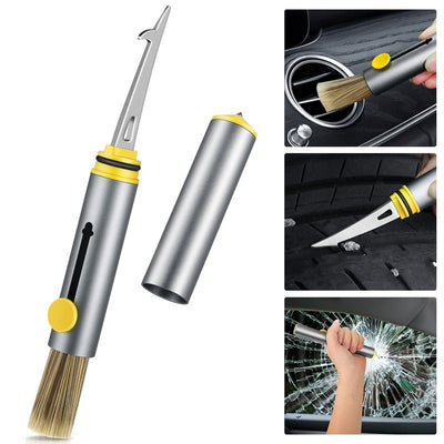 Multifunctional Car Cleaning Kit Car Detailing Brush Window Breaker Tire Cleaning Hook Cleaner Air Vent Cleaning Tools Car Accessories - Zambeel
