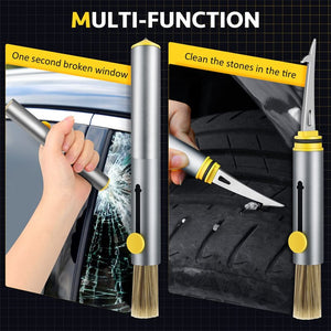 Multifunctional Car Cleaning Kit Car Detailing Brush Window Breaker Tire Cleaning Hook Cleaner Air Vent Cleaning Tools Car Accessories - Zambeel