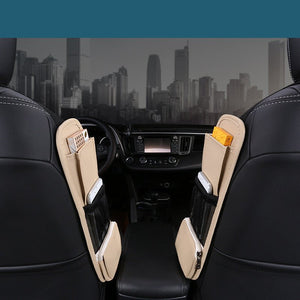 Multifunctional Car Leather Side Pocket Storage Bag - Zambeel
