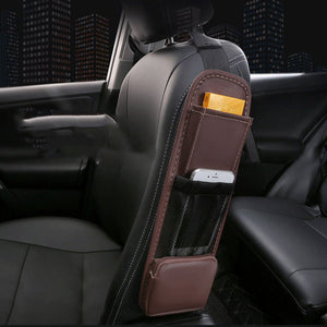 Multifunctional Car Leather Side Pocket Storage Bag - Zambeel