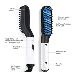 Multifunctional Hair Straightener Hair Comb Brush Men Beard Straightener Straightening - Zambeel