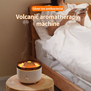 Mute Of New Small Simulated Flame Volcano Humidifier Flame Humidifier Volcano Diffuser Home Decorations - Zambeel