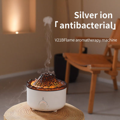 Mute Of New Small Simulated Flame Volcano Humidifier Flame Humidifier Volcano Diffuser Home Decorations - Zambeel