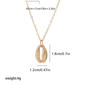 Necklace Bohemian Metal Shell Conch Neck Chain Simple Beach Wind Restoration Necklace - Zambeel