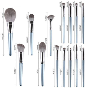 New 14 Piece Wooden Handle Makeup Brush Set Makeup Tools Makeup - Zambeel
