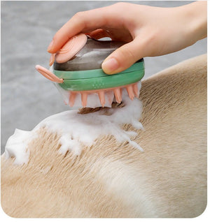 New 2 In 1 Pet Cat Dog Cleaning Bathing Massage Shampoo Soap Dispensing Grooming Brush Pets Supplies - Zambeel