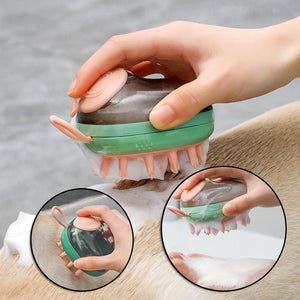 New 2 In 1 Pet Cat Dog Cleaning Bathing Massage Shampoo Soap Dispensing Grooming Brush Pets Supplies - Zambeel