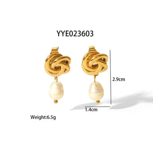 New Baroque Pearl Spiral Niche Earrings - Zambeel