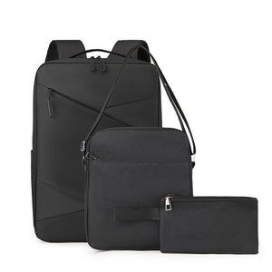 New Business Commute Business Trip Computer Backpack Men's Three - piece Set - Zambeel