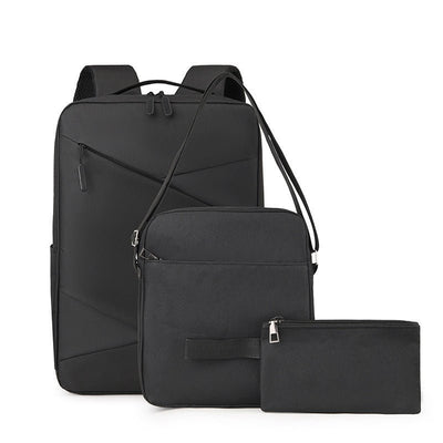 New Business Commute Business Trip Computer Backpack Men's Three - piece Set - Zambeel