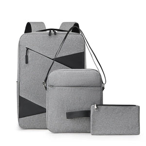 New Business Commute Business Trip Computer Backpack Men's Three - piece Set - Zambeel