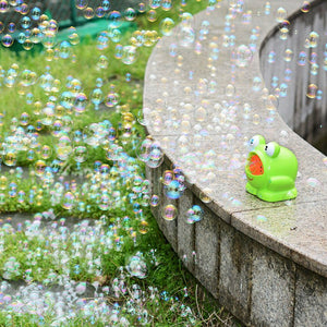 New Cute Cartoon Animals Shape Creative Frog Automatic Bubble Machine Gun - Zambeel