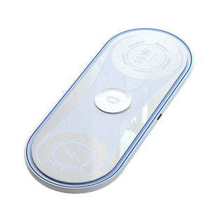 New Flat 3 - in - 1 Wireless Charger 15W Ambient Light - Zambeel