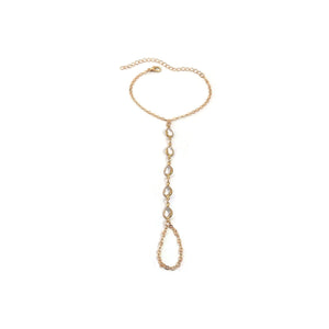New Horse - eye Diamond Fingerless Bracelet For Women A Stylish Rhinestone Back - of - hand Chain For Summer - Zambeel