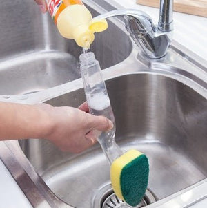 New Injection Water Brush Cleaning Non - stick Kitchen Oil Pot Brush Sponge Tableware Brush Odorless Cleaning Promotion - Zambeel