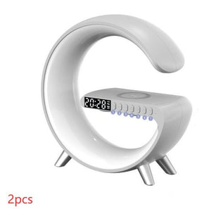 New Intelligent G Shaped LED Lamp Bluetooth Speake Wireless Charger Atmosphere Lamp App Control For Bedroom Home Decor - Zambeel