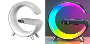 New Intelligent G Shaped LED Lamp Bluetooth Speake Wireless Charger Atmosphere Lamp App Control For Bedroom Home Decor - Zambeel