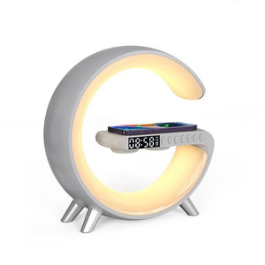New Intelligent G Shaped LED Lamp Bluetooth Speake Wireless Charger Atmosphere Lamp App Control For Bedroom Home Decor - Zambeel