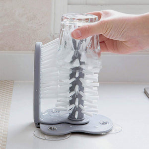 New Kitchen Accessories 2 In 1 Cup Scrubber Glass Cleaner Bottles Brush Sink Drink Mug Wine Suction Cup Cleaning Brush Gadgets - Zambeel