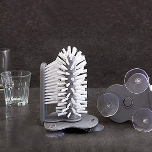 New Kitchen Accessories 2 In 1 Cup Scrubber Glass Cleaner Bottles Brush Sink Drink Mug Wine Suction Cup Cleaning Brush Gadgets - Zambeel