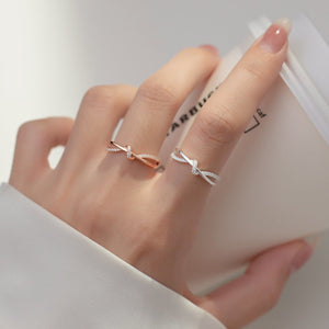 New Simple Hollow Double - layer Diamond Winding Knotted Ring - Zambeel