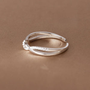 New Simple Hollow Double - layer Diamond Winding Knotted Ring - Zambeel