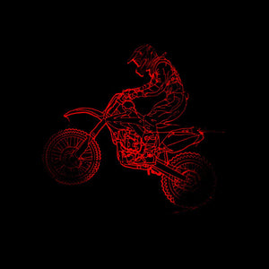 New Style Motorcycle 3D Lamp Seven Color Visual Stereoscopic Lamp LED Gradual Change Touch Remote Control Visual Lamp 3D Desk Lamp - Zambeel